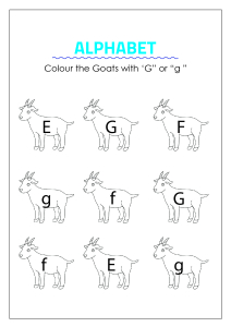 Color the Goats with G - Capital and Small Letter Identification