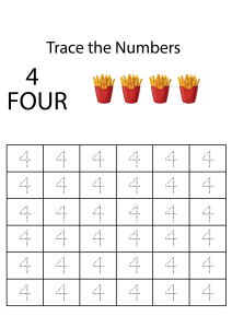 Number Tracing 4 - Count and Trace the Numbers