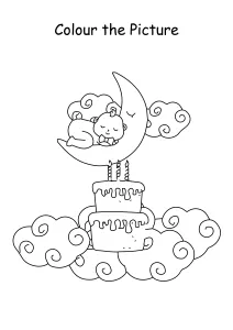 Colour the Picture - Baby Birthday - Coloring Pages