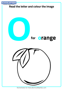 Read Letter O and Color the Orange