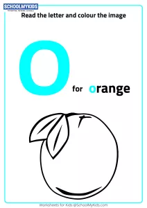 Read Letter O and Color the Orange