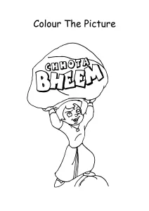 Chhota Bheem holding rock Coloring Pages