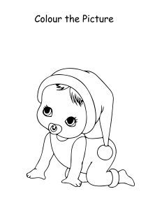 Colour the Picture - Baby - Coloring Pages Worksheets for Preschool