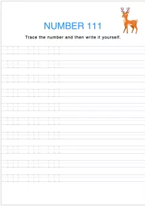 Number Tracing and Writing - 111