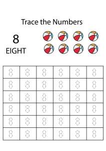 Number Tracing 8 - Count and Trace the Numbers