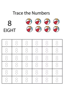 Number Tracing 8 - Count and Trace the Numbers