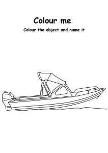 Color Speed Boat - Transportation Coloring Pages