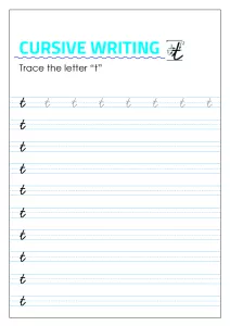Letter t - Lowercase Cursive Writing