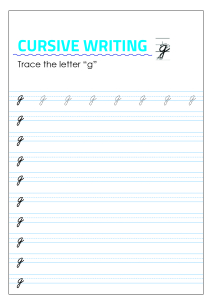 Letter g - Lowercase Cursive Writing