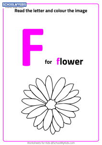 Read Letter F and Color the Flower