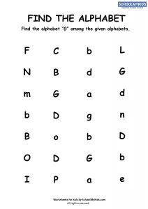 Find the Letter G - Find Alphabets