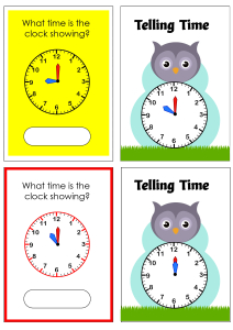 Telling Time to the Hour - Owl Cards Theme Time