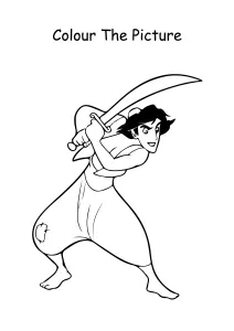 Aladdin with sword Coloring Pages