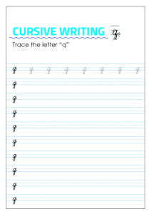 Letter q - Lowercase Cursive Writing