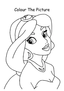 Aladdin and Princess Jasmine on flying carpet from Aladdin Coloring Pages