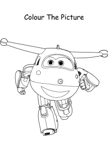 Transforming Jett from Super Wings Coloring Pages