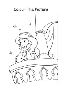 Princess Jasmine on the Balcony Coloring Pages