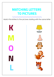 Matching Letters to Pictures K to O - Alphabet Matching
