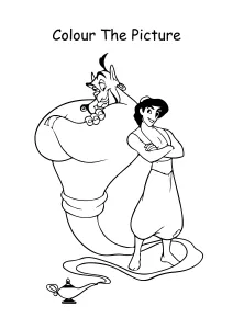 Aladdin and Genie from Aladdin Coloring Pages