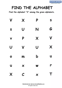 Find the Letter X - Find Alphabets