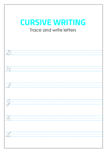 Capital Cursive Alphabet Writing - G - L