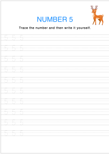 Number Tracing and Writing - 5
