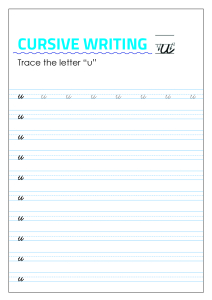 Letter u - Lowercase Cursive Writing