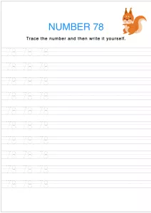 Number Tracing and Writing - 78
