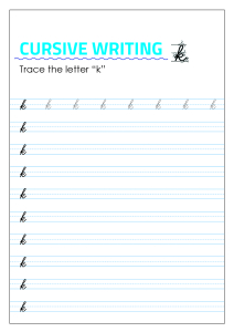 Letter k - Lowercase Cursive Writing