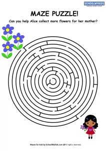 Girl Collect Flower Maze Puzzle