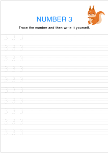 Number Tracing and Writing - 3