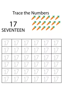 Number Tracing 17 - Count and Trace the Numbers