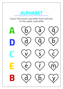 Color Matching Uppercase and Lowercase Letters - A to E
