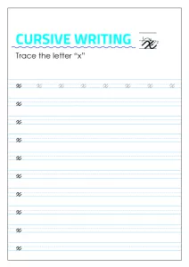 Letter x - Lowercase Cursive Writing