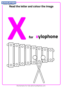 Read Letter X and Color the Xylophone