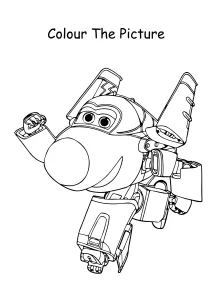 Jerome the stunt flyer from Super Wings Coloring Pages
