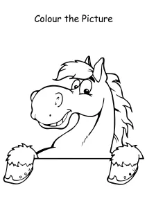 Colour the Picture - Horse Head - Coloring Pages