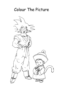 Son Goku and Gohan from Dragon Ball Z Coloring Pages