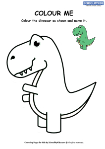Colour Me - Dinosaur Coloring Pages Worksheets for Preschool,Kindergarten,First Grade - Art And Craft Worksheets | Colour Me - Dinosaur Coloring Pages Worksheets for Preschool,Kindergarten,First Grade - Art And Craft Worksheets |