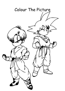 Son Goten and Trunks from Dragon Ball Z Coloring Pages