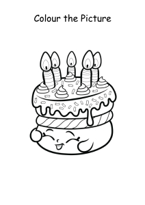 Colour the Picture - Birthday Cake - Coloring Pages