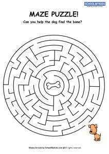 mazes for kids dog bone maze puzzle worksheets for kindergarten first second grade puzzles worksheets schoolmykids com