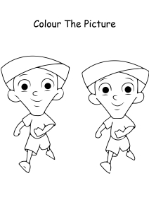 Dholu & Bholu from Chhota Bheem Coloring Pages Worksheets for  Kindergarten,Preschool,First Grade - Art And Craft Worksheets |  