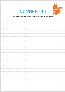 Number Tracing and Writing - 110