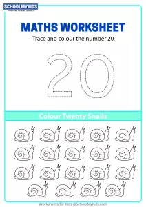 Trace, Count and Color Number 20