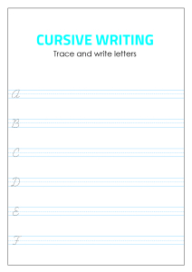 Capital Cursive Alphabet Writing - A - F