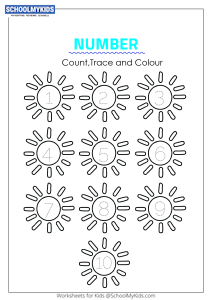 Numbers 1-10 tracing