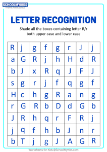Identify Uppercase And Lowercase Letter R Letter Recognition Worksheets For Preschool Kindergarten Grade English Worksheets Schoolmykids Com Identify Uppercase And Lowercase Letter R Letter Recognition Worksheets For Preschool Kindergarten Grade English Worksheets Schoolmykids Com