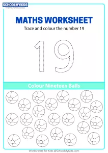 Trace, Count and Color Number 19