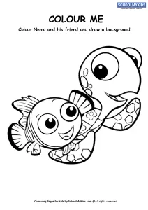 Colour Me - Finding Nemo Cartoon Coloring Pages